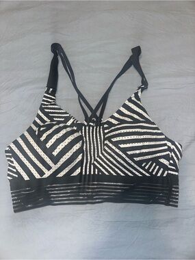 Victoria's Secret Black and White Striped Sports Bralette